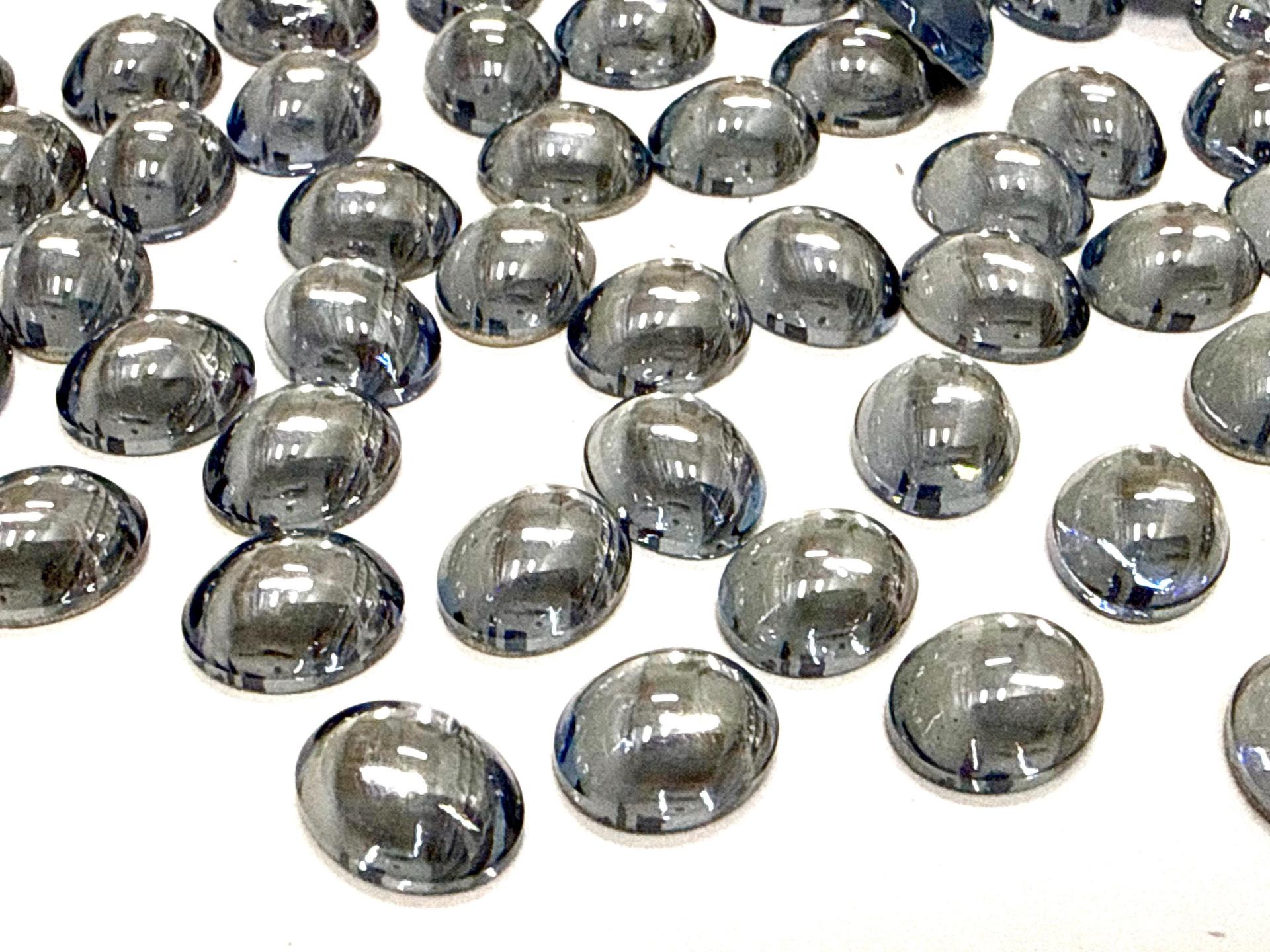 Swarovski 10x8 mm Vintage 2190 Light Sapphire Satin Foiled Flat Back Oval Cabochon Cabs