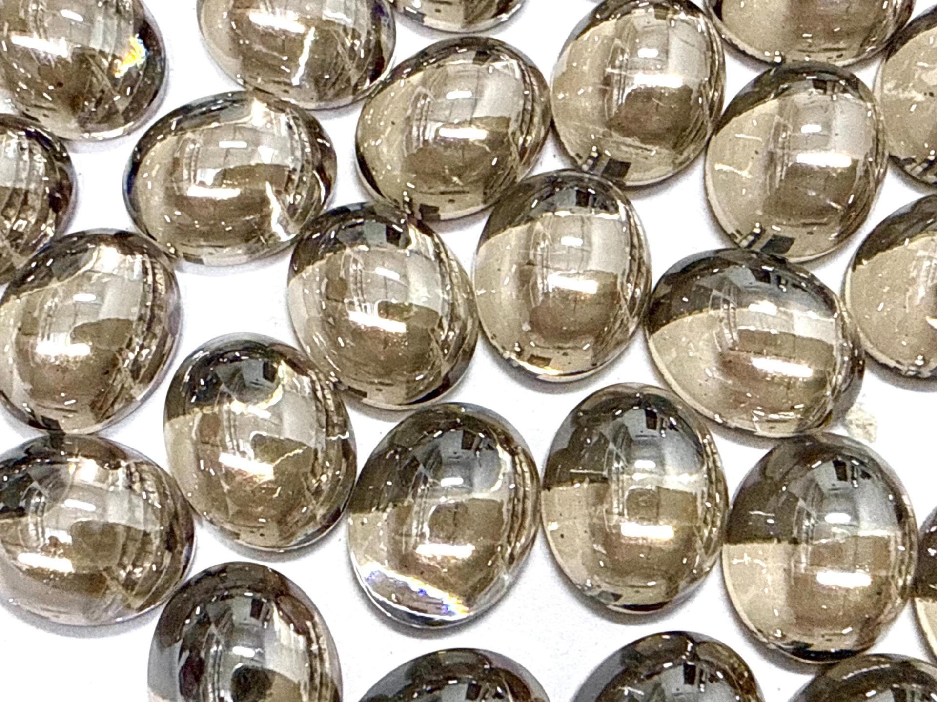 Swarovski 10x8 mm Vintage 2190 Crystal Satin Foiled Flat Back Oval Cabochon Cabs