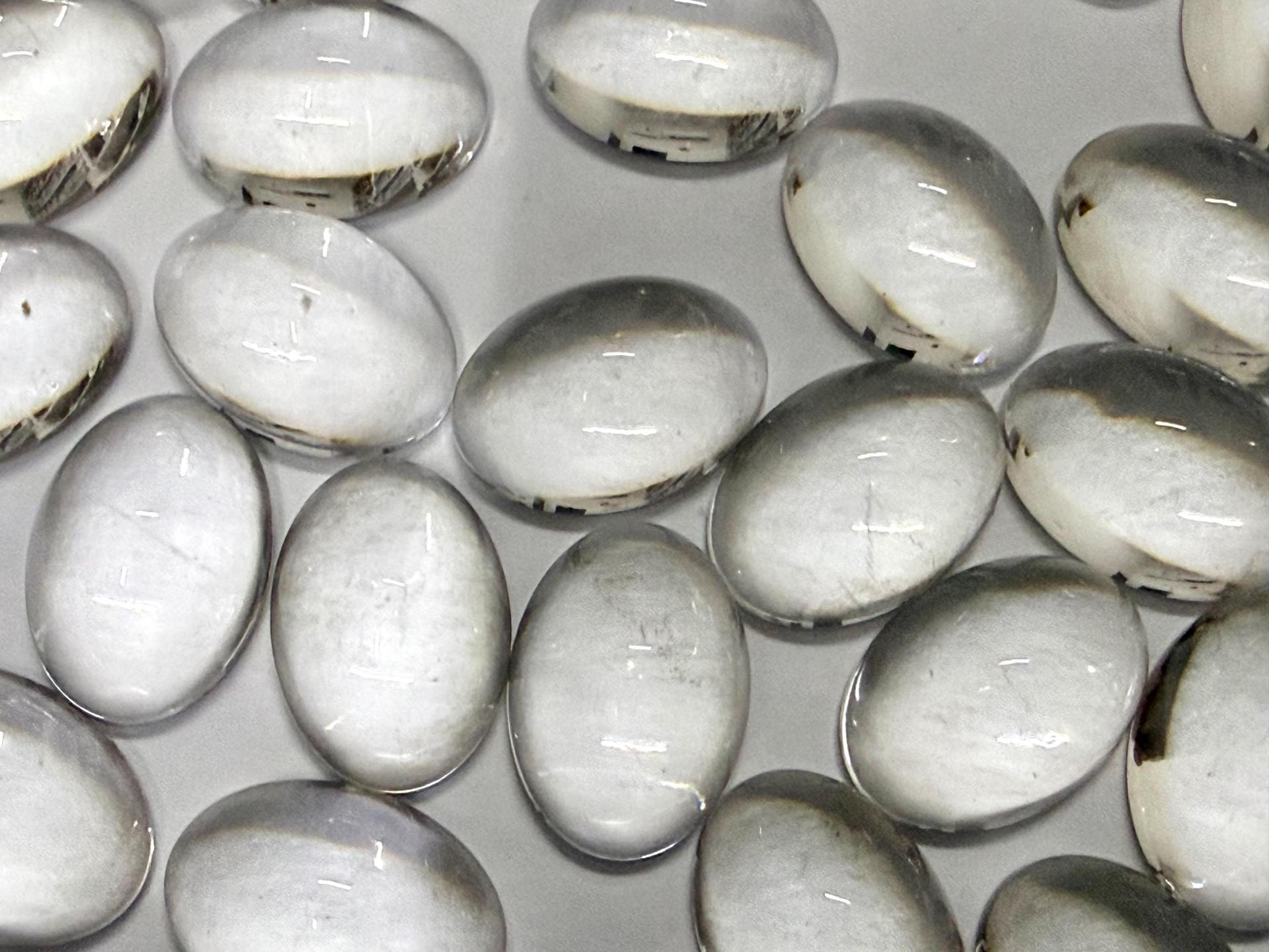 Swarovski 18x13 mm Vintage Crystal Unfoiled Flat Back Oval Cabochon 2/6 Pieces