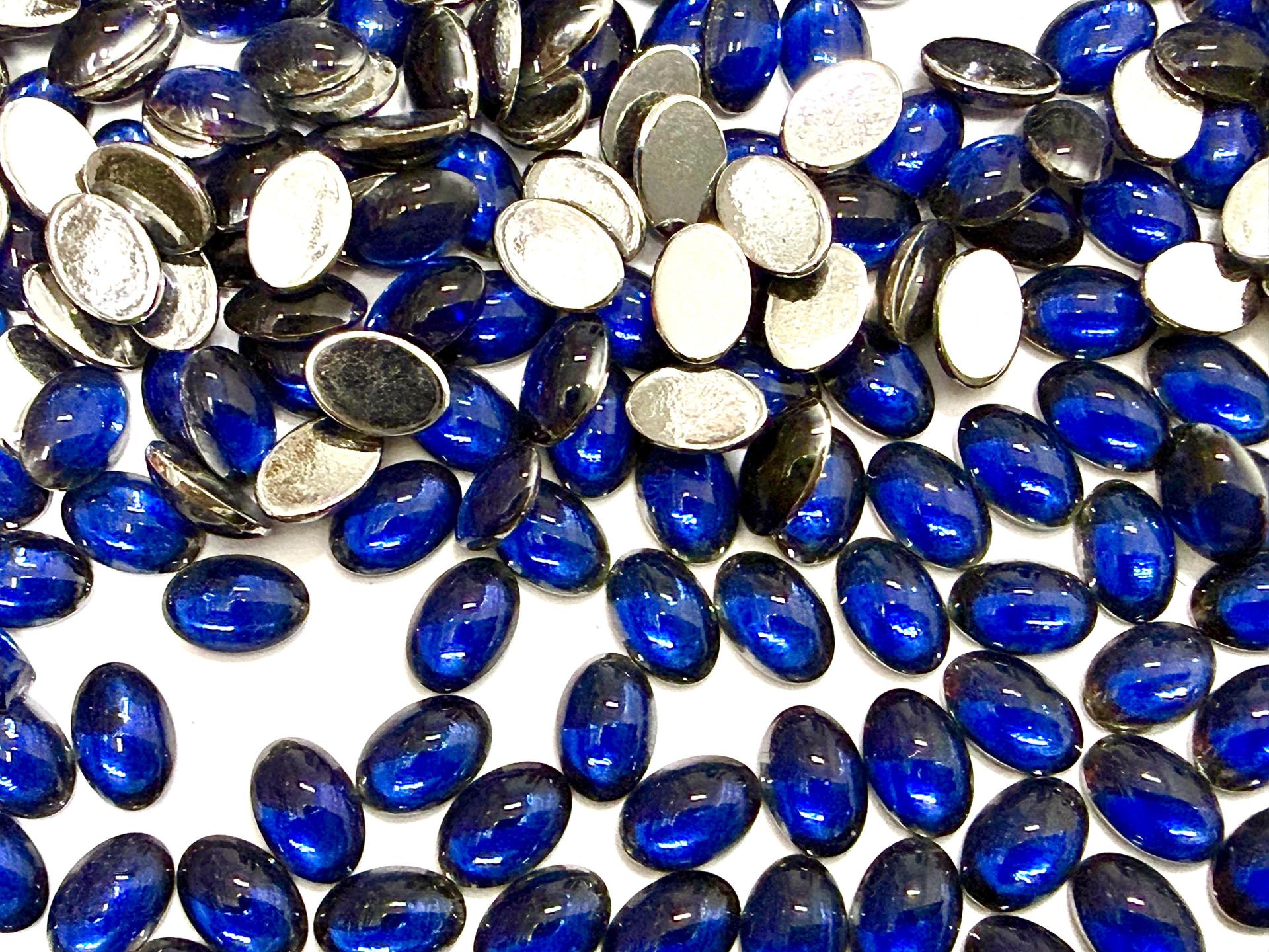 Swarovski Oval Cabochons Dark Sapphire Chrome 6x4mm, 2190/4 Flat Back Glass Stones