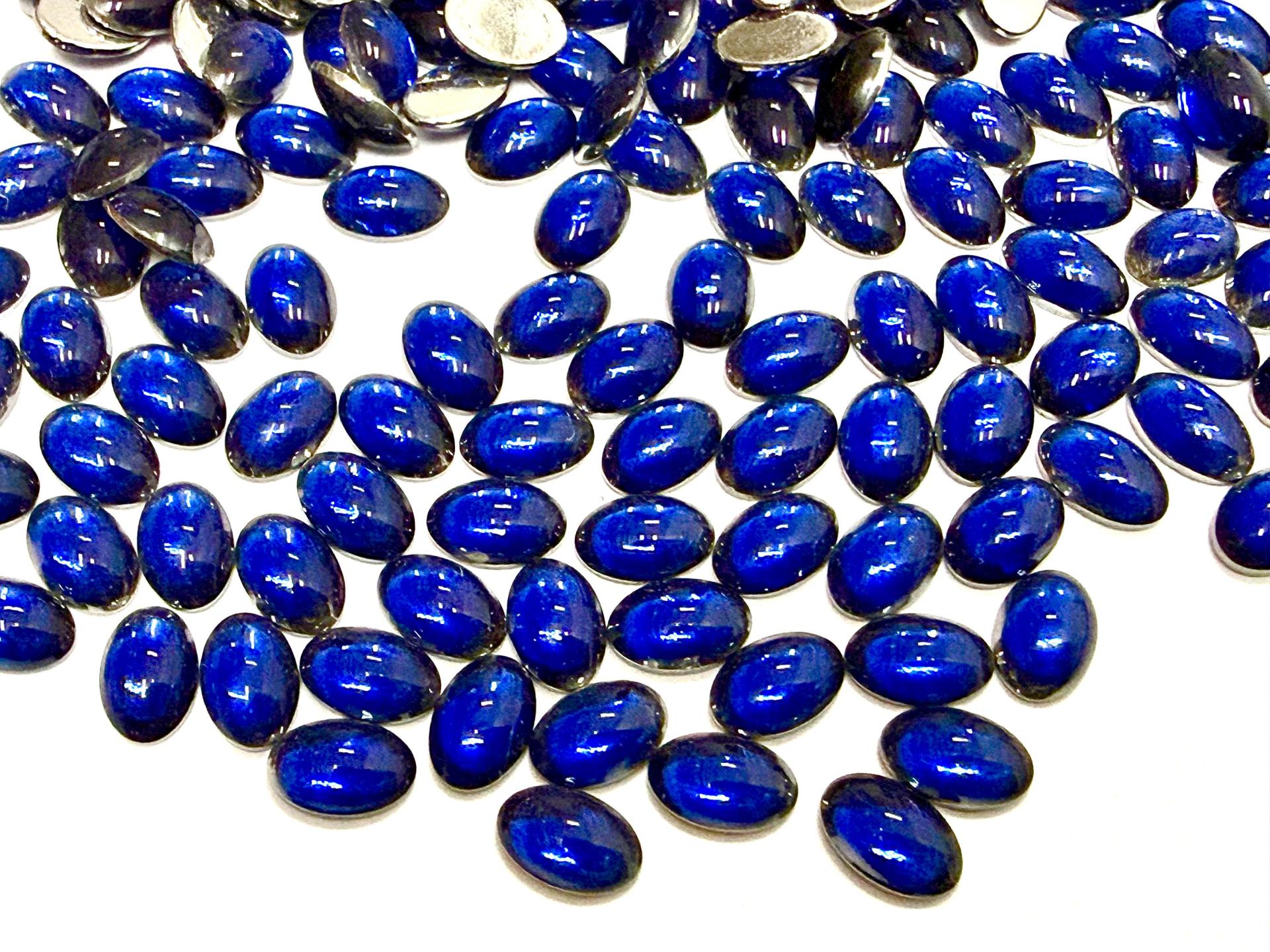 Swarovski Oval Cabochons Dark Sapphire Chrome 6x4mm, 2190/4 Flat Back Glass Stones
