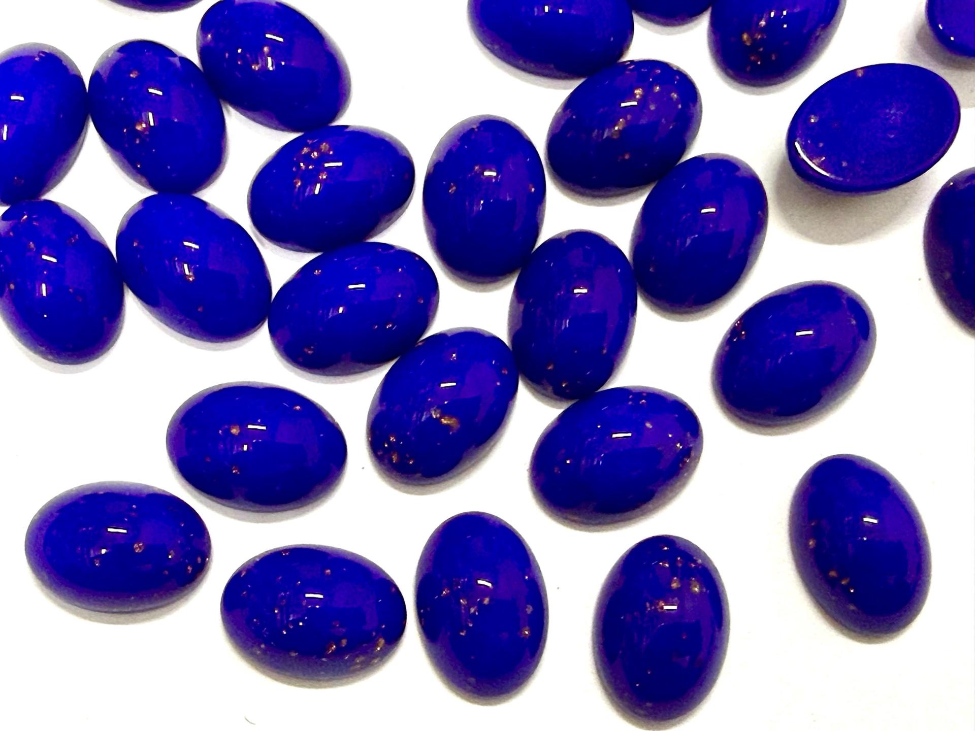 Swarovski 14x10 mm Vintage 2190 Lapislaz Unfoiled Flat Back Oval Cabochon Cabs