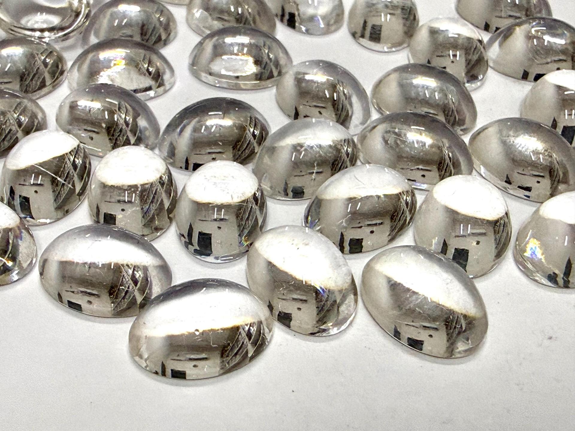 Swarovski 14x10 mm Vintage 2190 Crystal Unfoiled Flat Back Oval Cabochon Cabs
