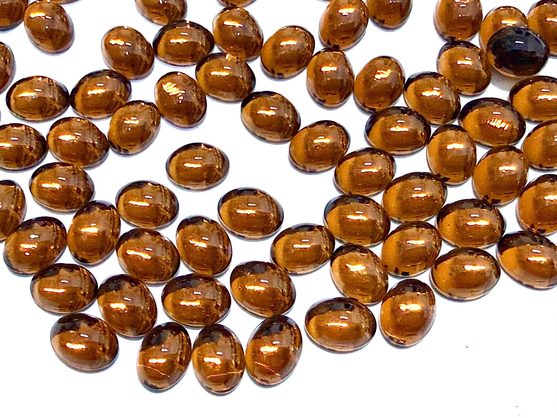 Swarovski 8x6 mm Vintage 2190 Smoked Topaz Foiled Flat Back Oval Cabochon Cabs