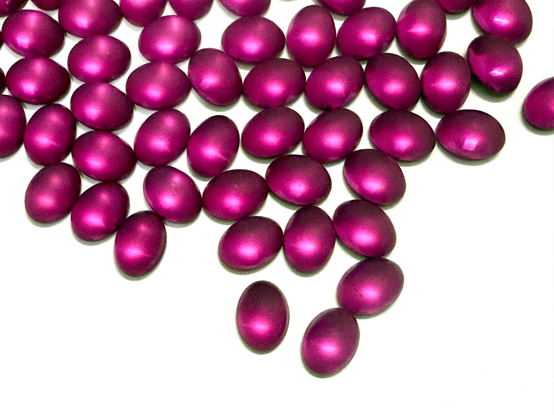Swarovski 8x6 mm Vintage 2190 Matt Fuchsia Foiled Flat Back Oval Cabochon Cabs