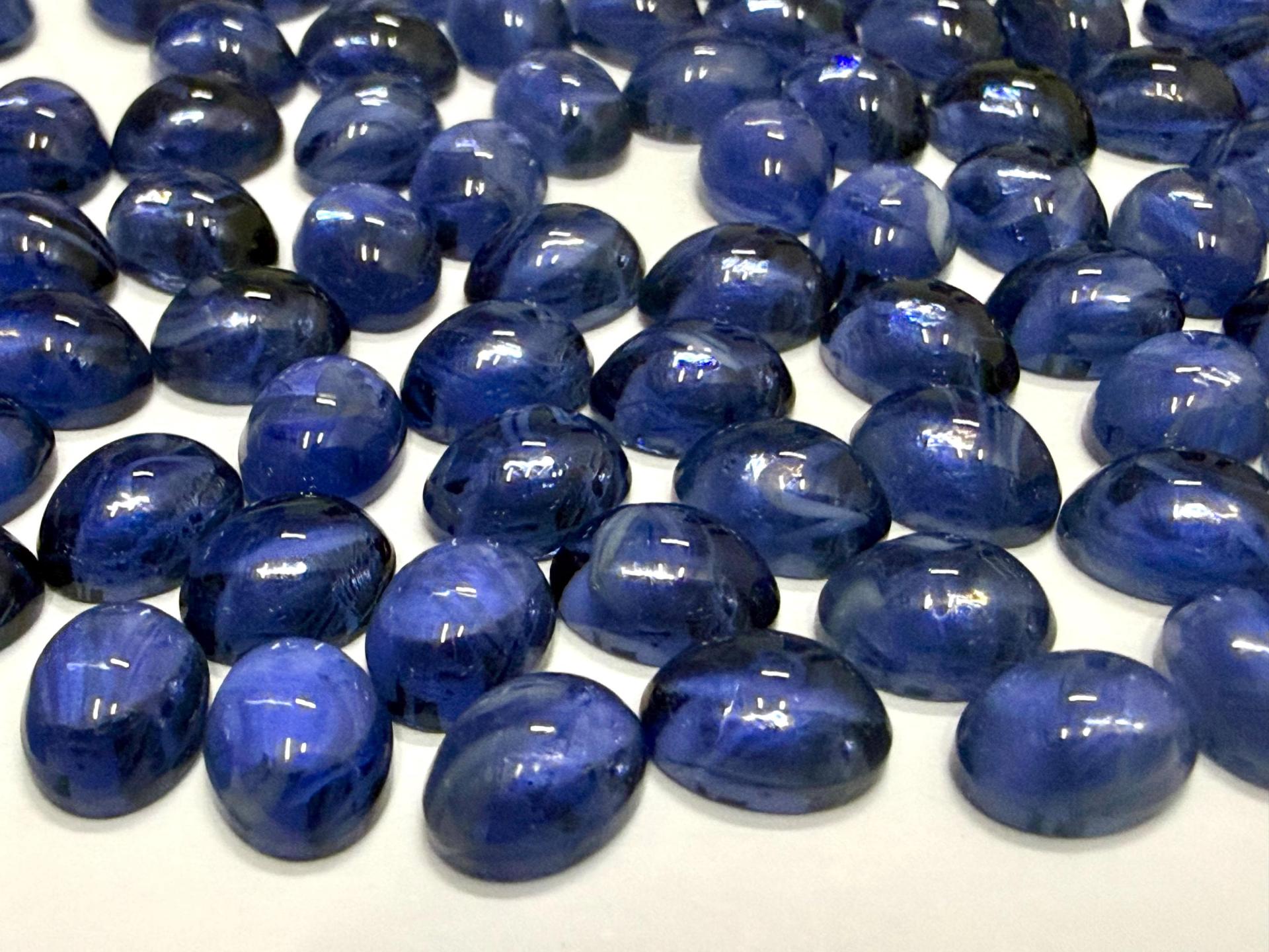 Swarovski 8x6 mm Vintage 2190 Montana Quartz Unfoiled Flat Back Oval Cabochon Cabs