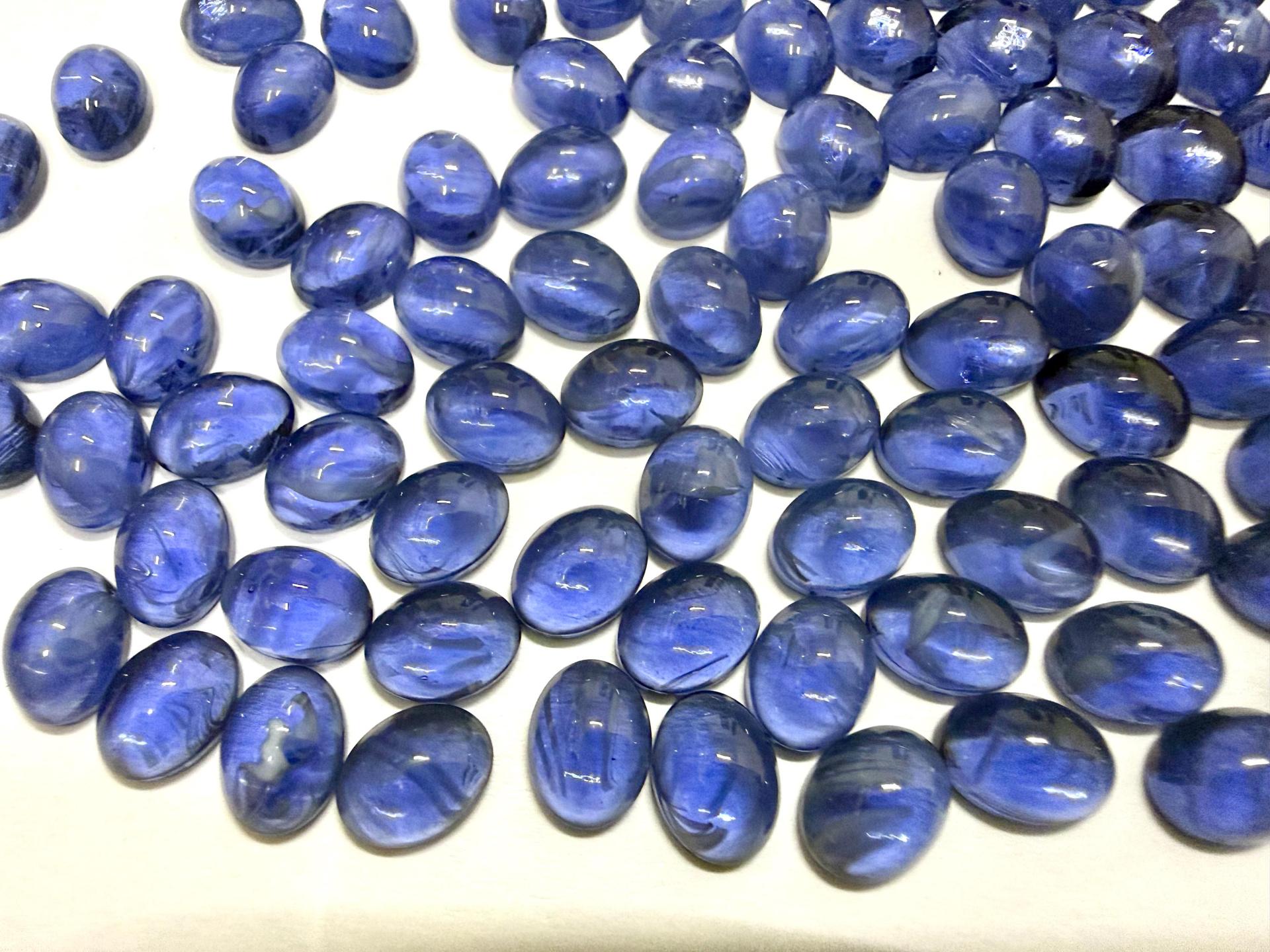 Swarovski 8x6 mm Vintage 2190 Montana Quartz Unfoiled Flat Back Oval Cabochon Cabs