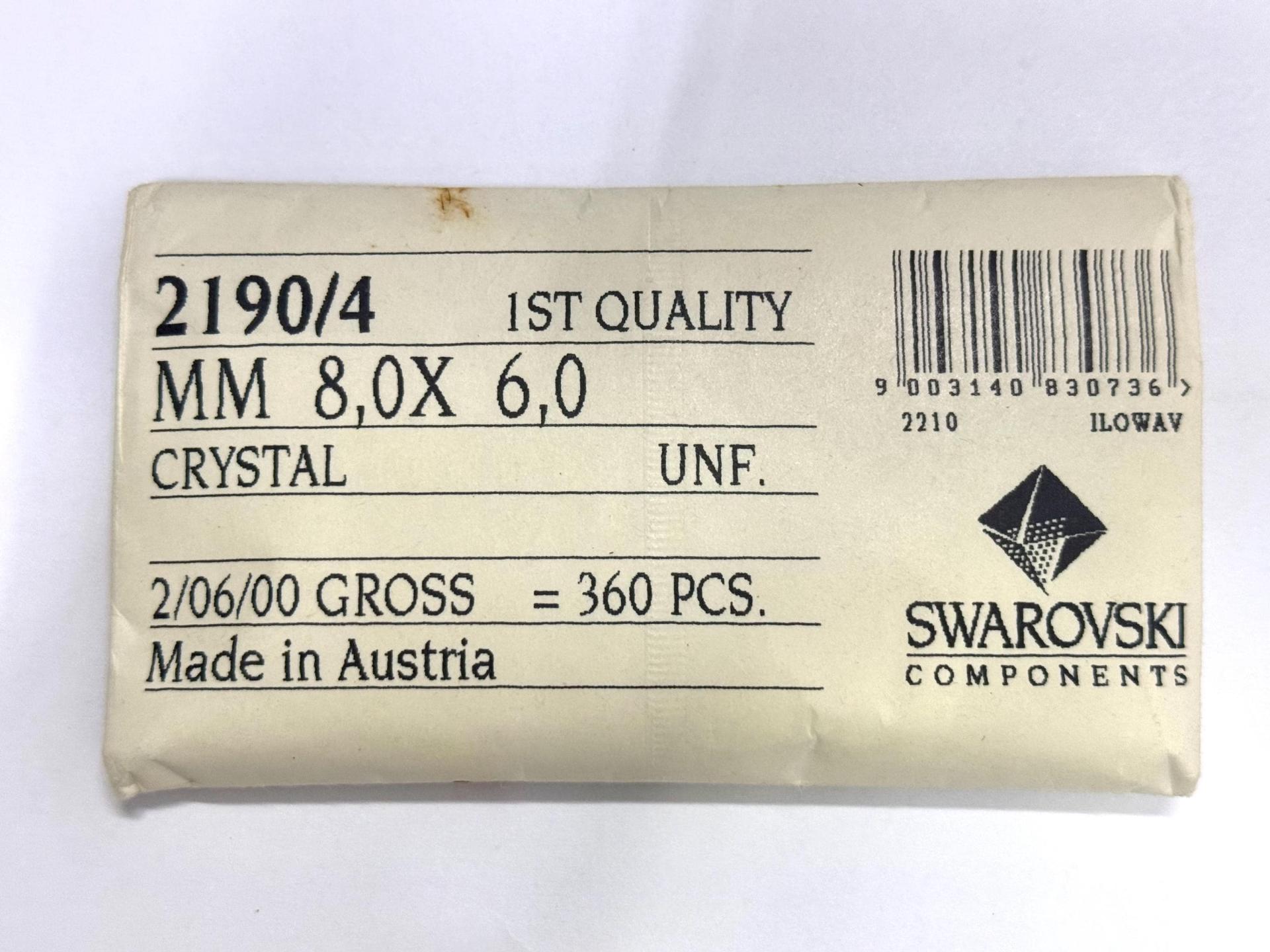 Swarovski 8x6 mm Vintage 2190 Crystal Unfoiled Flat Back Oval Cabochon Cabs