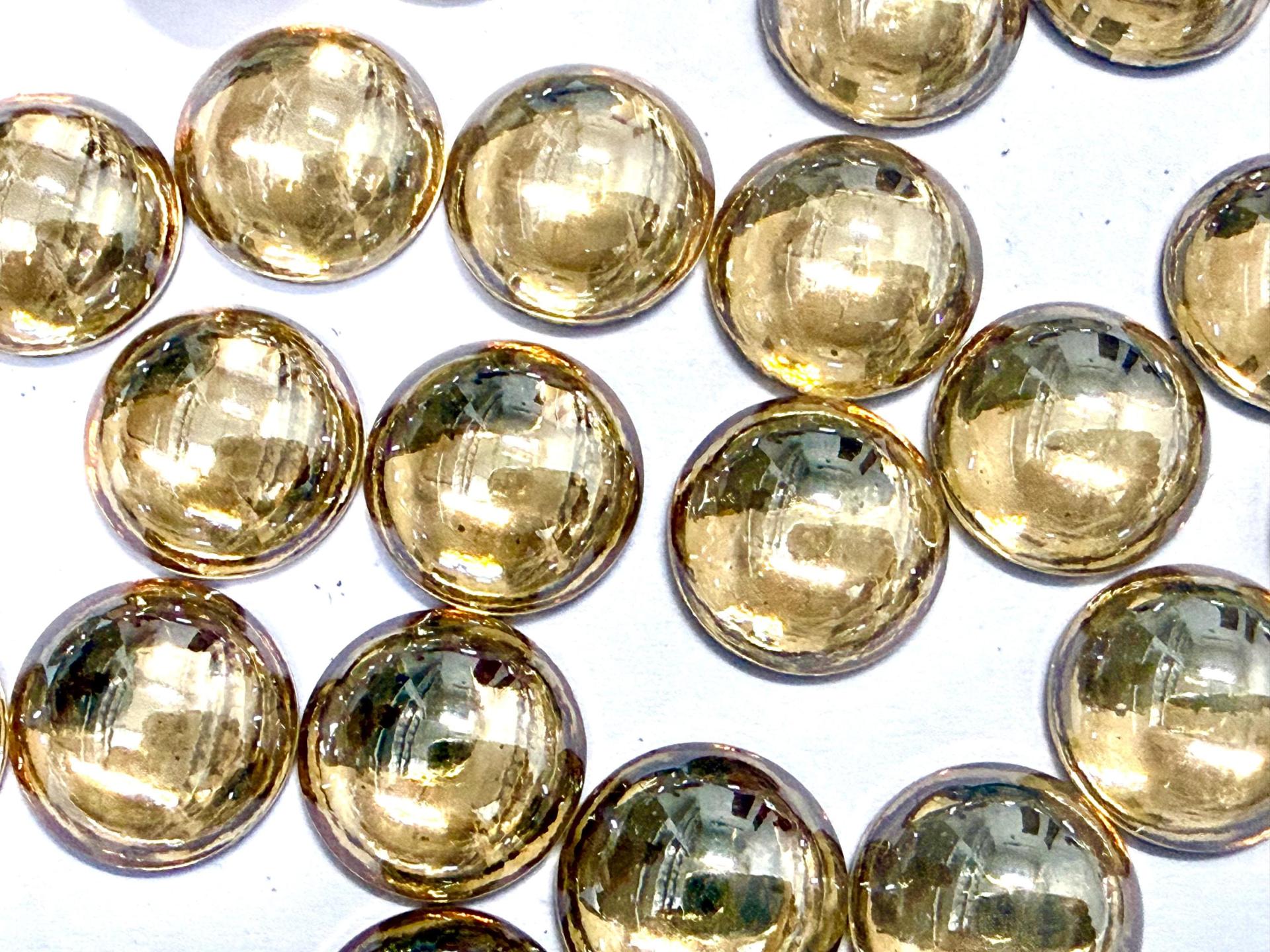 12 mm Swarovski Round Cabochon Cabs Crystal Golden Shadow foiled Article # 2090/4 Vintage Flat Back