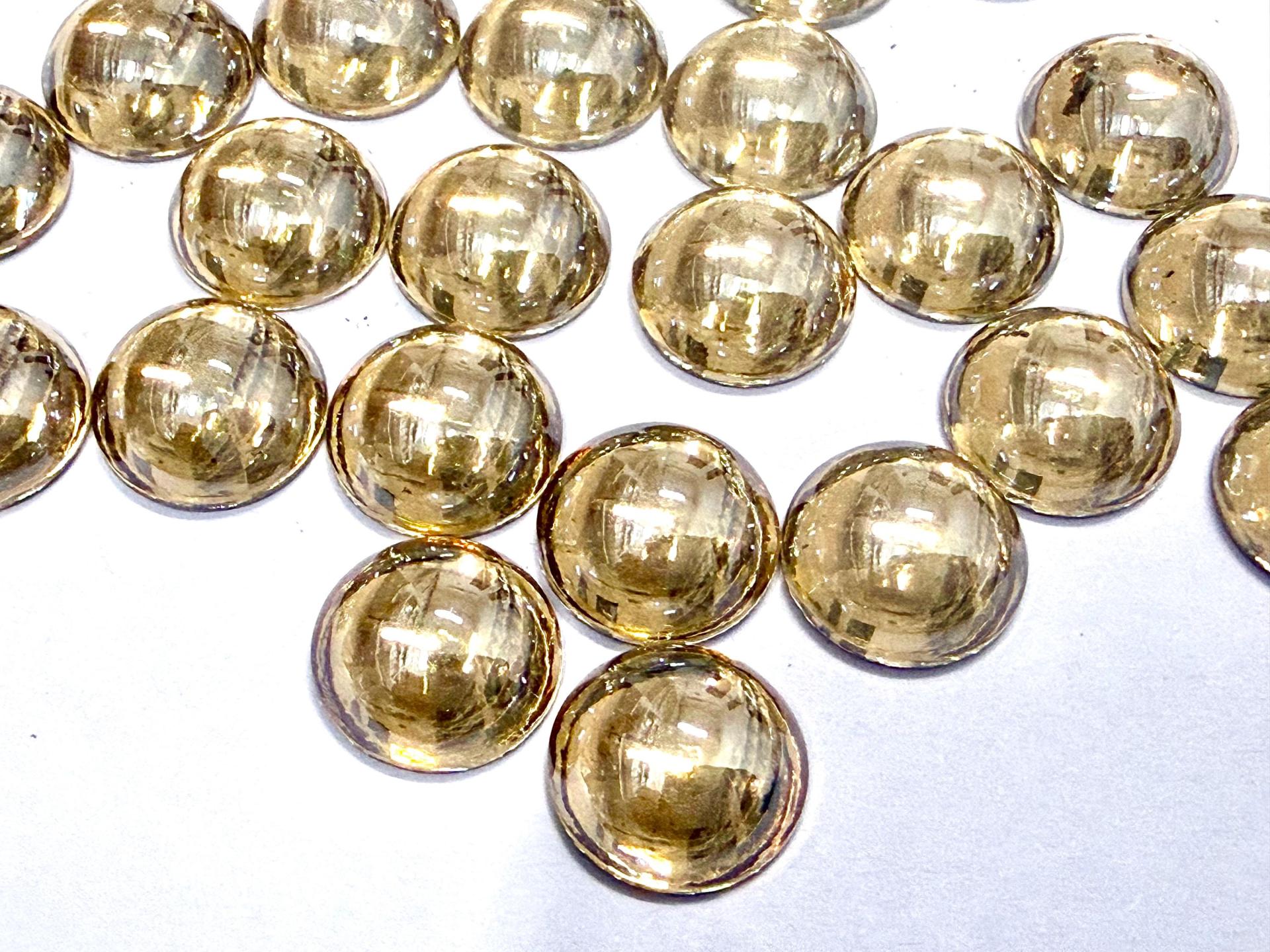 12 mm Swarovski Round Cabochon Cabs Crystal Golden Shadow foiled Article # 2090/4 Vintage Flat Back