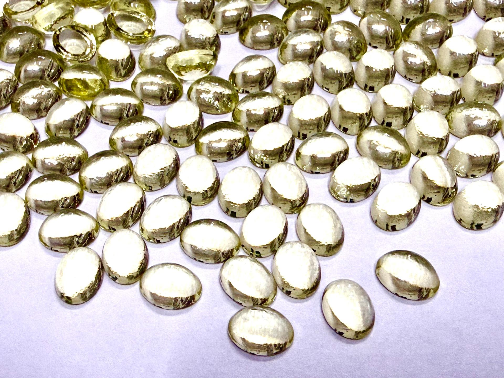 Swarovski 8x6 mm Vintage 2190 Jonquil Unfoiled Flat Back Oval Cabochon Cabs