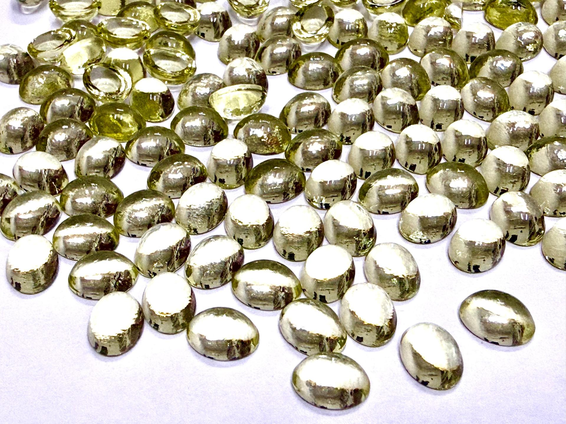 Swarovski 8x6 mm Vintage 2190 Jonquil Unfoiled Flat Back Oval Cabochon Cabs