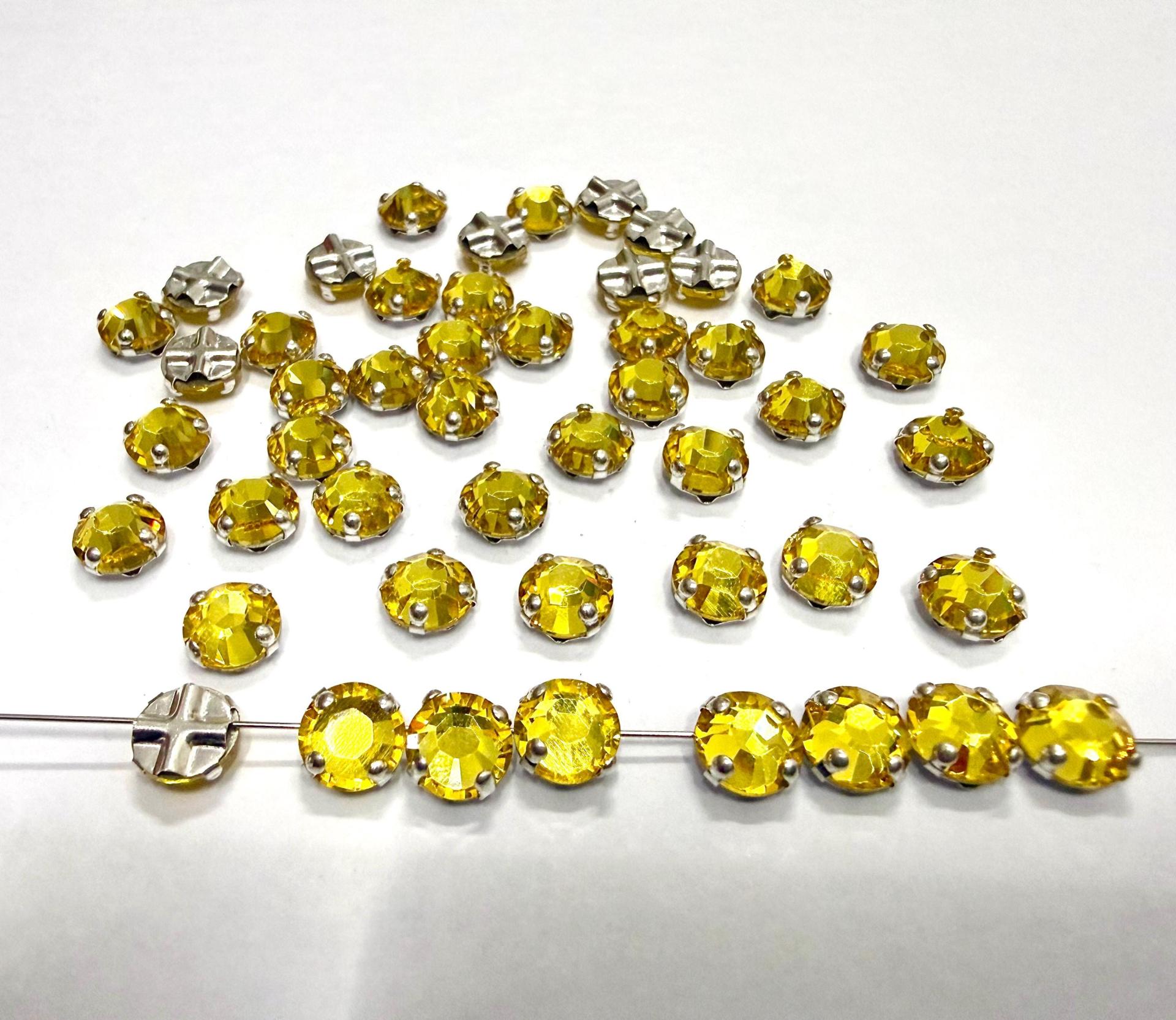 Vintage Swarovski Crystal Light Topaz Rose Montees, 40ss Silver Plated Settings
