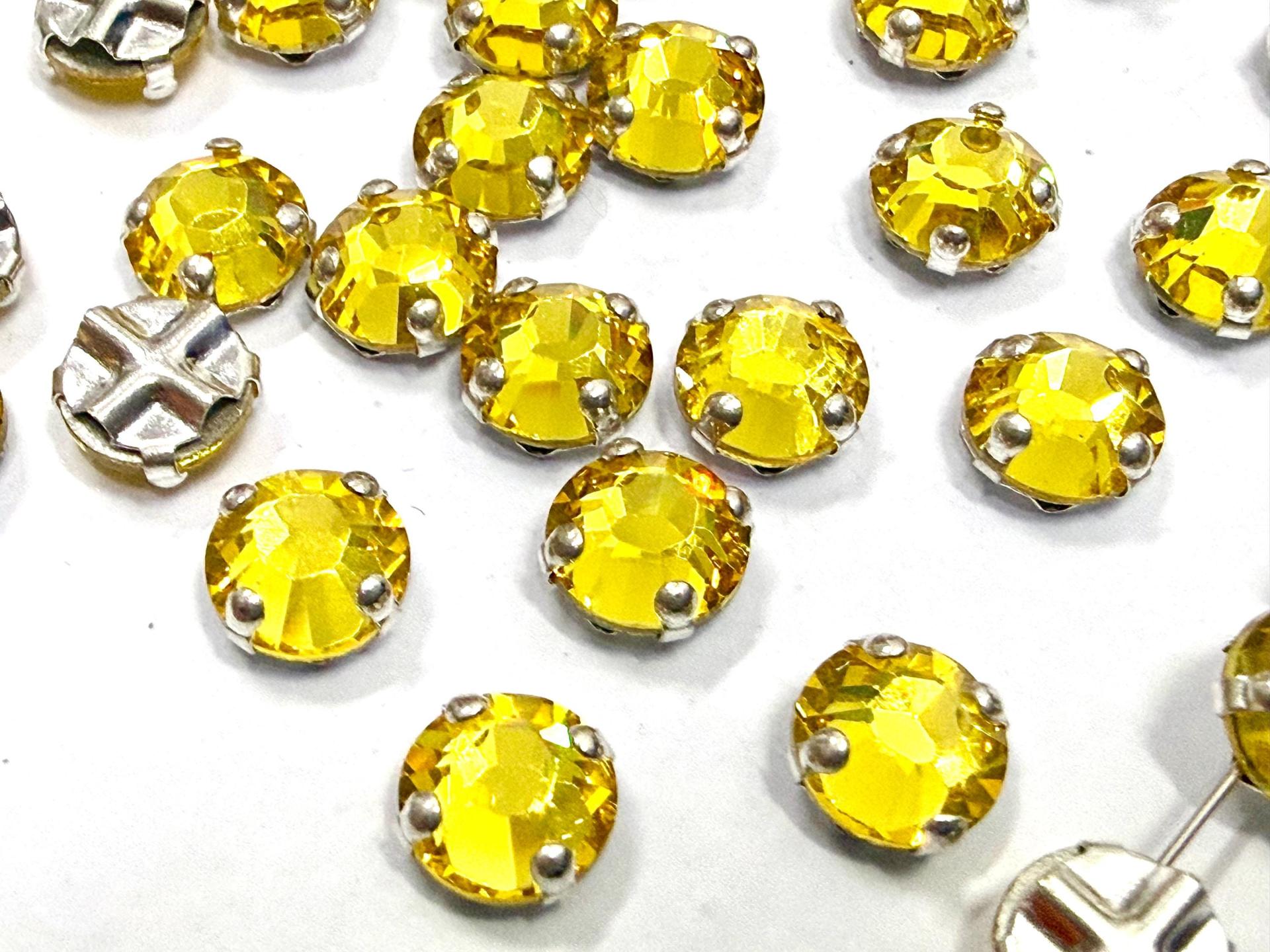 Vintage Swarovski Crystal Light Topaz Rose Montees, 40ss Silver Plated Settings