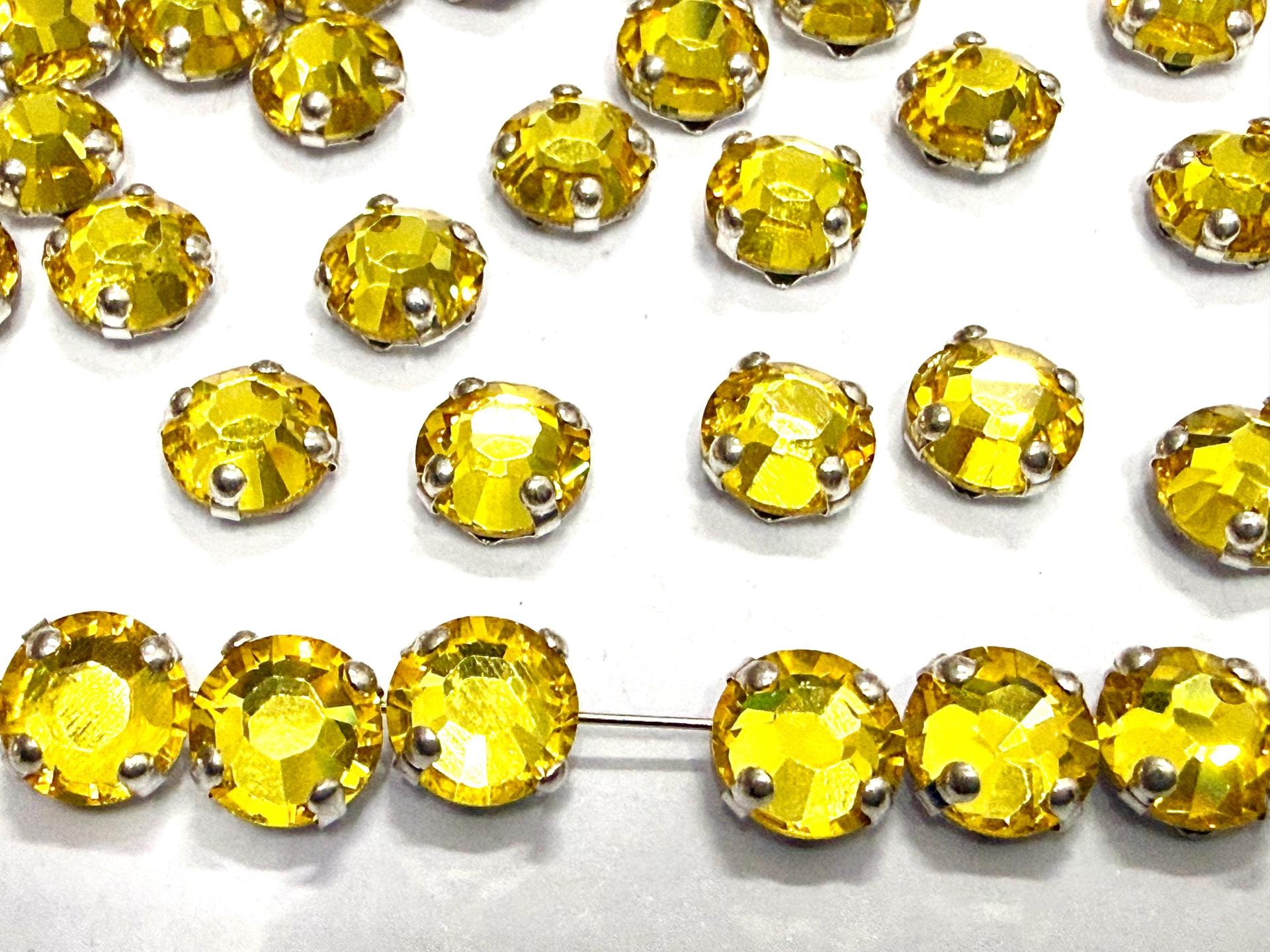 Vintage Swarovski Crystal Light Topaz Rose Montees, 40ss Silver Plated Settings