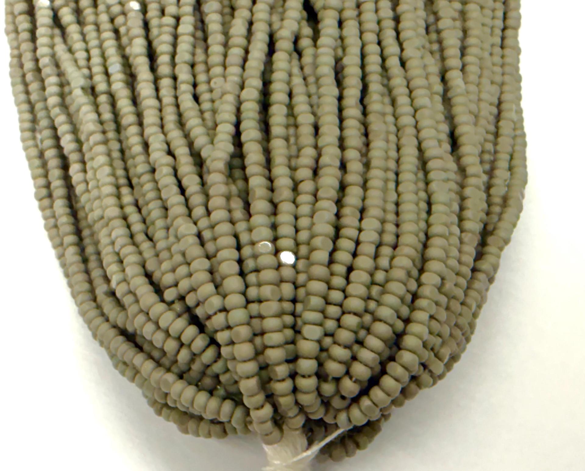 11/0 Charlotte Cut Beads, MATT Opaque Grey, 2.0mm Jewelry Beads