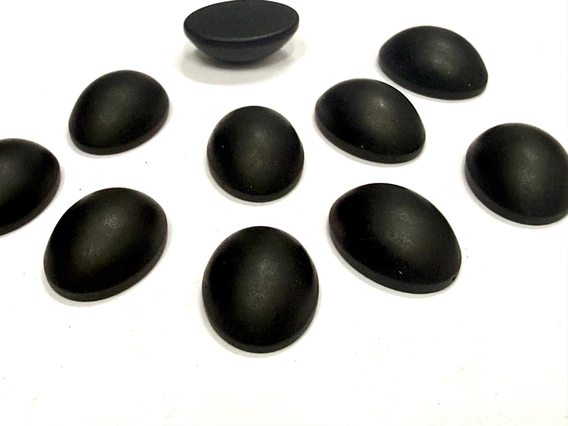 Swarovski 18x13 mm Vintage Jet Matt finish unfoiled Flat Back Oval Cabochon 2/6 Pieces