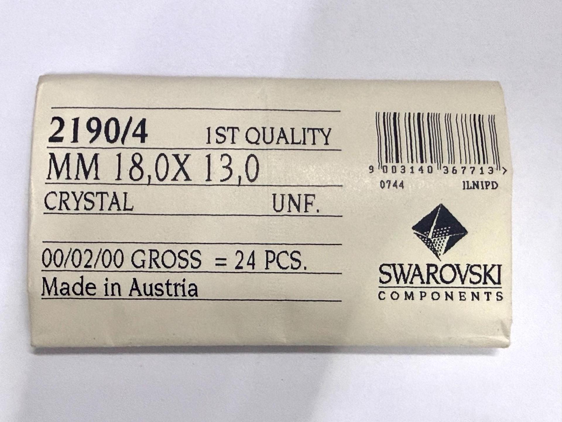 Swarovski 18x13 mm Vintage Crystal Unfoiled Flat Back Oval Cabochon 2/6 Pieces