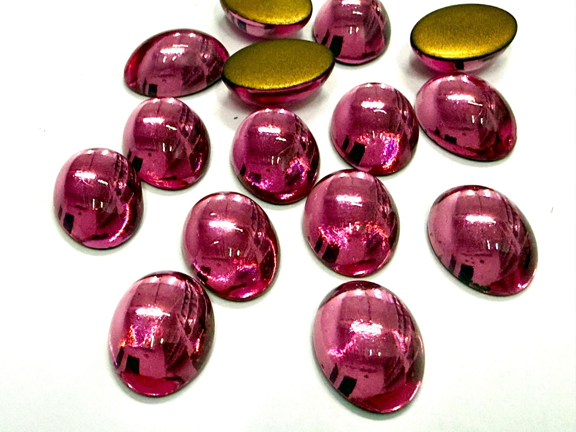 Swarovski 18x13 mm Vintage Rose Foiled Flat Back Oval Cabochon 2/6 Pieces