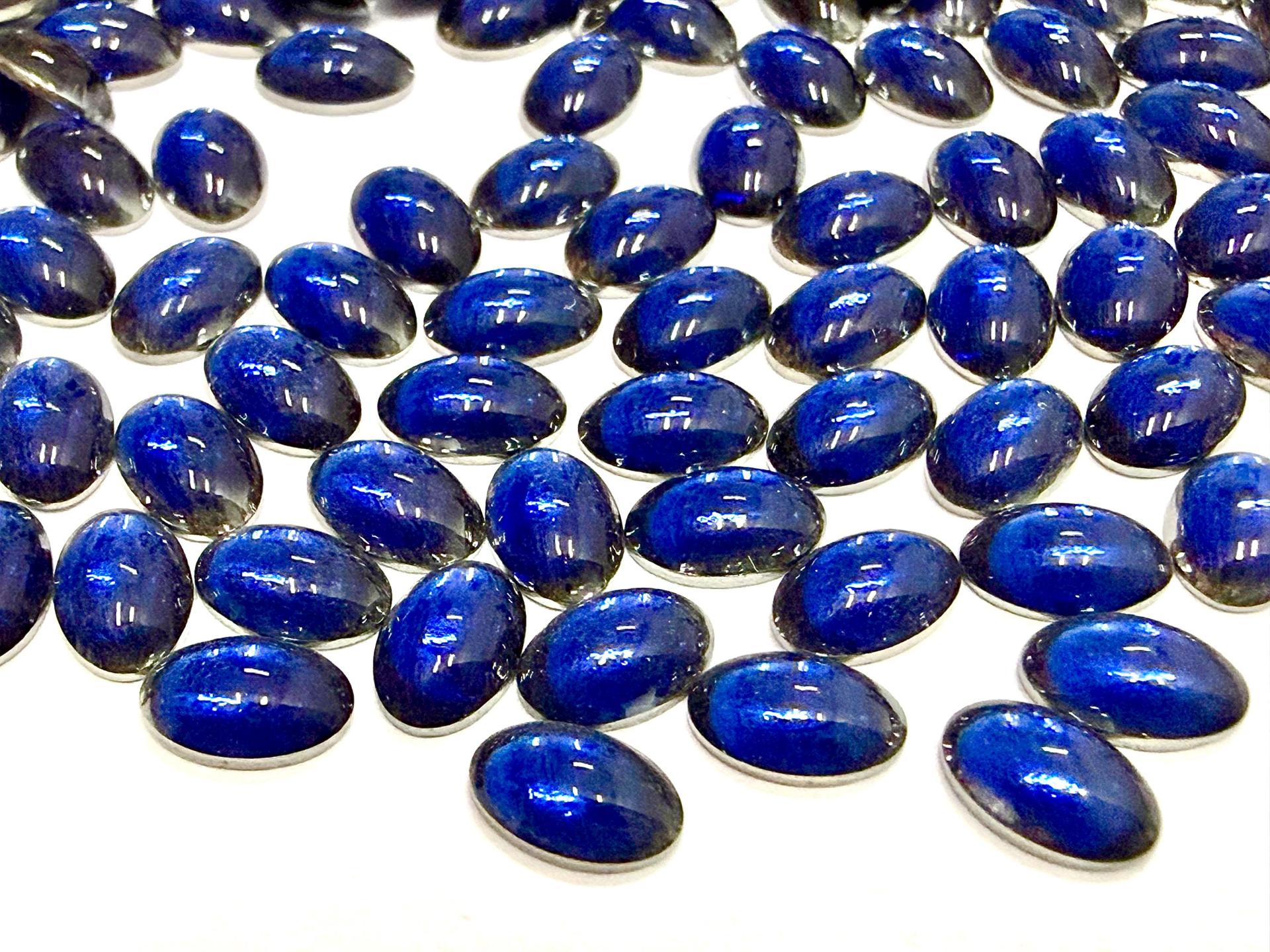 Swarovski Oval Cabochons Dark Sapphire Chrome 6x4mm, 2190/4 Flat Back Glass Stones