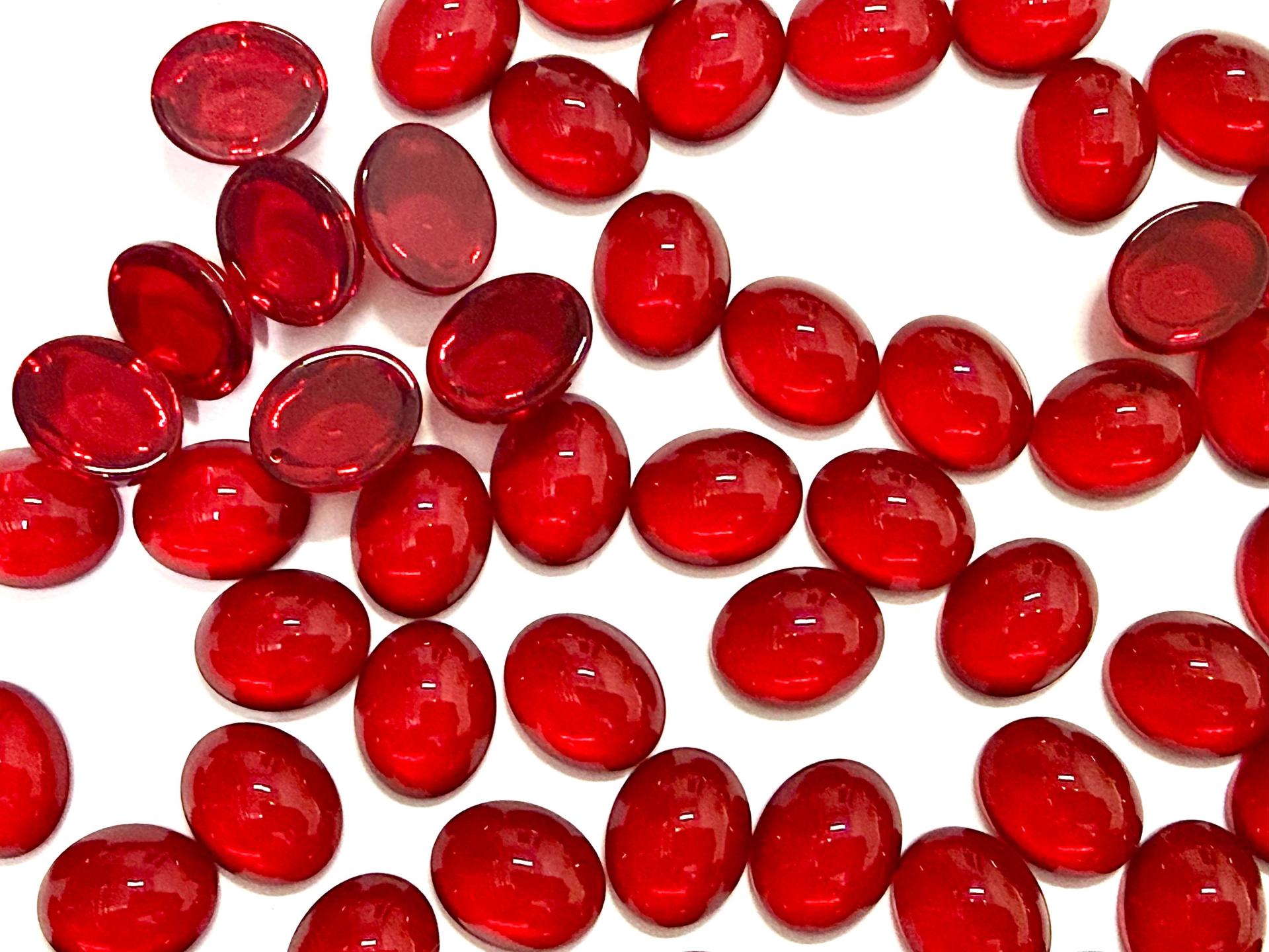 Swarovski Oval Cabochons Siam Unfoiled 6x4mm, 2190/4 Flat Back Glass Stones
