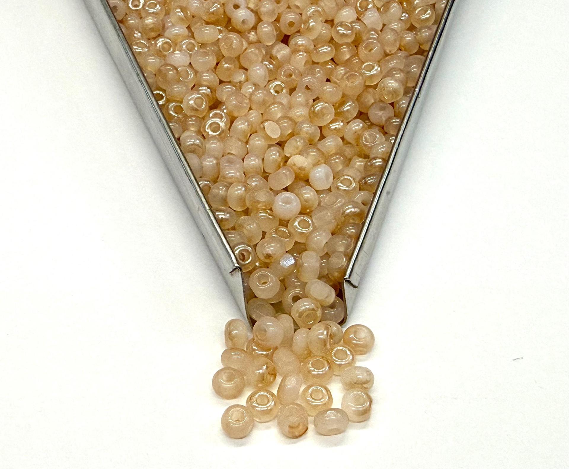 6/0 Charlotte Cut Beads Honey Opal glass beads jewelry supply vintage findings craft