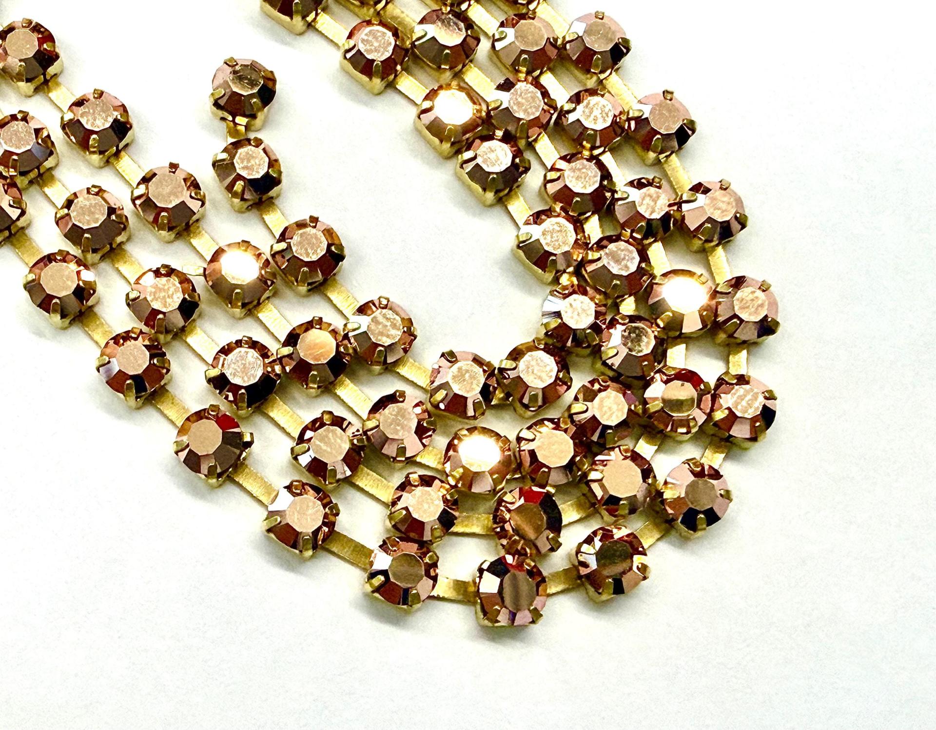 12ss Rhinestone Chain | Preciosa Capri Gold