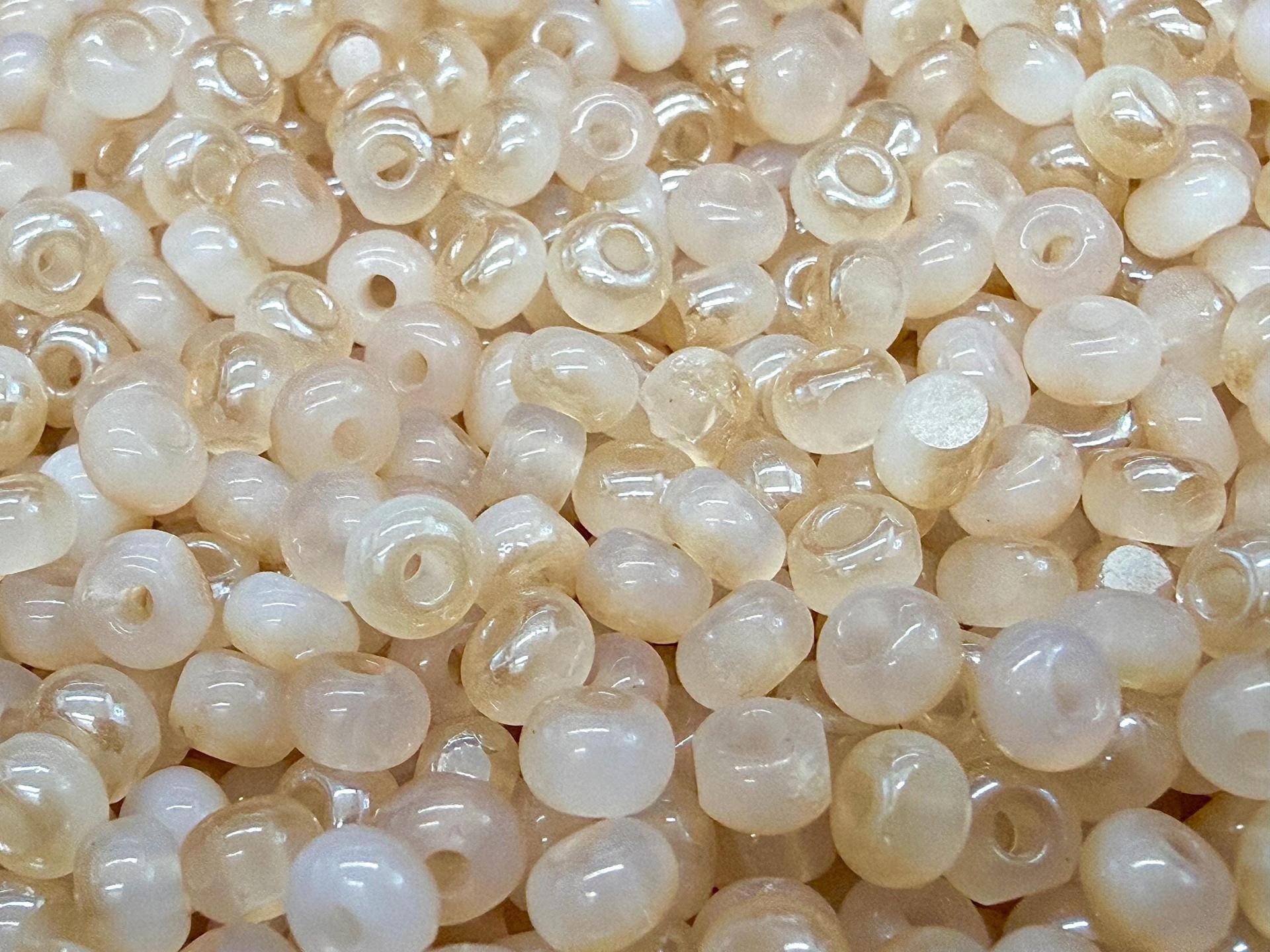 6/0 Charlotte Cut Beads Honey Opal glass beads jewelry supply vintage findings craft