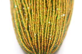 11/0 Hanks Charlotte Cut Beads Green Neon Orange Lined 1/5/25/50/100 Hanks 2.0mm jewellery NATIVE rare glass beads, jewelry supply,