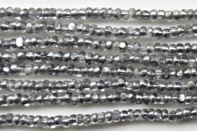 8/0 Charlotte Cut Beads Patina Transparent Crystal Silver 10/20/50 Grams glass beads, jewelry supply, vintage findings, craft supply, rare