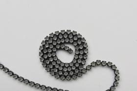 12 SS Rhinestone Chain Vintage Glass Crystal Frosted Antique Black Plated (3mm) 1/2/5/15 Meters vintage findings, strass chains, craft