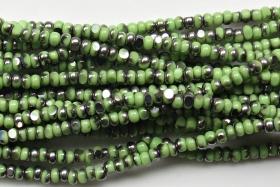 11/0 Charlotte Cut Beads Patina Opaque Light Green Gun Metal 10/20/50/250/500 Grams rare vinatge beads, shaded beads, two tone rare beads