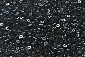 2MM Glass Sequins High Glaze Jet Black 5/10/20 Grams