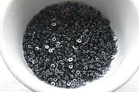 3MM Glass Sequins High Glaze Jet Hematite 5/10/20 Grams