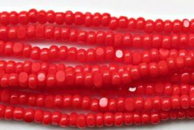8/0 Charlotte Cut Beads Light Red Opaque 10/20/50/250/500 glass beads, jewelry supply, vintage findings, craft supply, rare london red beads