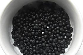 4MM Charlotte Cut Beads Frosted Black Matt 10/20/50/250/500 Grams