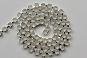 16 SS Rhinestone Chain Vintage Glass Crystal Frosted Silver Plated 4mm 1/2/5/15 Meters embroidery materials, craft findings, embellishments