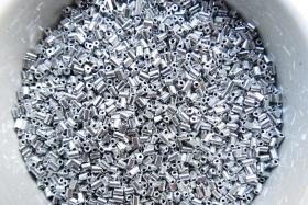 True Cuts Size 1 (2x2mm) Bugle Beads 5/10/20/50/250/500 Grams Metallic Aluminum Silver Preciosa Ornella loose tube beads, embroidery