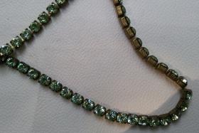 28SS Swarovski Rhinestone Close Chain Chrysolite Brass Settings 6mm (0.5 Metre) decoration wedding, jewelry making, strass chains, vintage