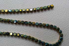 12 SS Close Rhinestone Chain Jet Black AB 3mm 1/2/5/15 Meters