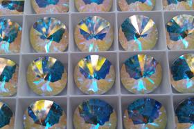 16mm Swarovski 1122 Rivoli CRYSTAL Aurore Boreale Foiled ring stone jewelry making strass findings