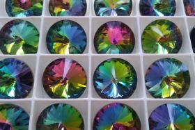 18mm Swarovski 1122 Rivoli Crystal Vitrail Medium Foiled 2/6 Pieces 001 VM PREMIUM MATERIALS