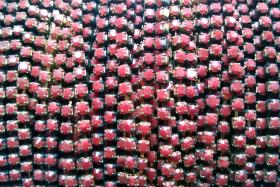 6 SS Rhinestone Chain Vintage Glass Pressed Chatons Opaque Chocolate Reddish Brown 2mm 1/2/5/15 Meters vintage findings, strass chains
