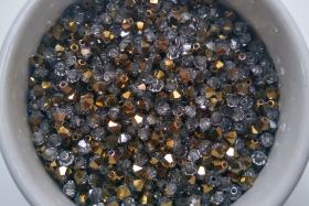 Swarovski (4mm) Crystal Dorado Bicones 36/72/144/432/720 Pieces jewelry making, craft supplies, embroidery materials, gold grey rare beads