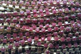 12 SS Rhinestone Chain Vintage Glass Pressed Chatons Opaque Chocolate Reddish Brown 3mm 1/2/5/15 Meters vintage supply, brouch making