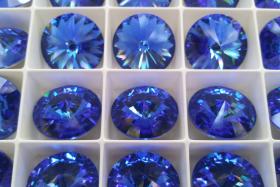 18mm Swarovski 1122 Rivoli SAPPHIRE Foiled 2/6 pieces (206) jewelry making stones