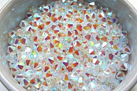 5mm Crystal 2X Aurore Boreale Swarovski Bicone 12/36/72/144/432/720 Pieces (001 AB) rainbow beads, jewelry making, couture embellishments