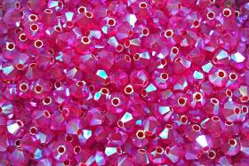 3/4mm Swarovski Light Siam AB 2X FC Bicones Rainbow Beads 36/72/144/432/720 Pieces rainbow beads, jewelry making, couture embellishment
