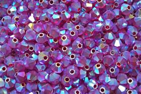 5mm Swarovski Siam AB 2X FC Bicones 12/36/72/144/432/720 Pieces (208 AB) rainbow beads, jewelry making, couture embellishments, embroidery