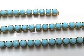 16SS Close Vintage Rhinestone Chain Turquoise 4mm 1/2/5/15 Meters vintage findings, strass chains, craft supplies, rare craft supplies, deco